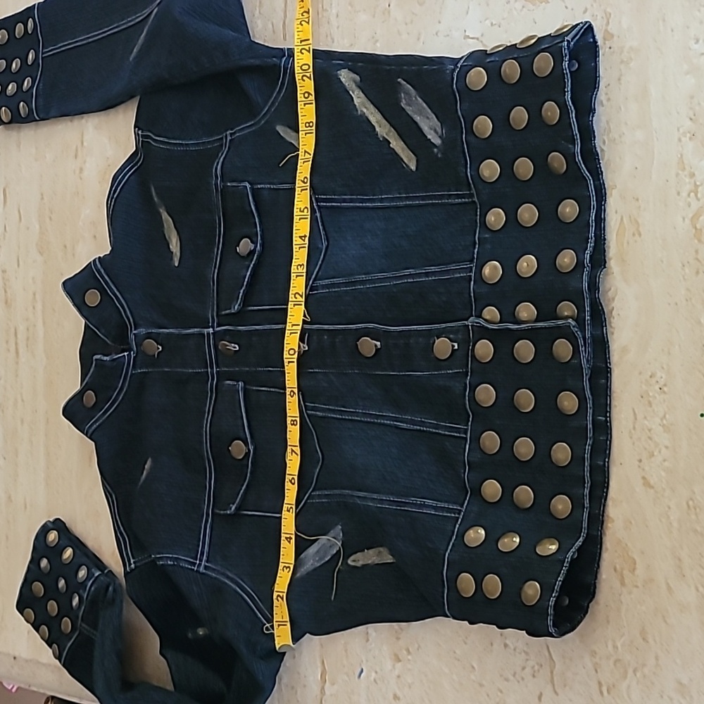 Vintage Denim Studded Jacket - Picture 9 of 16